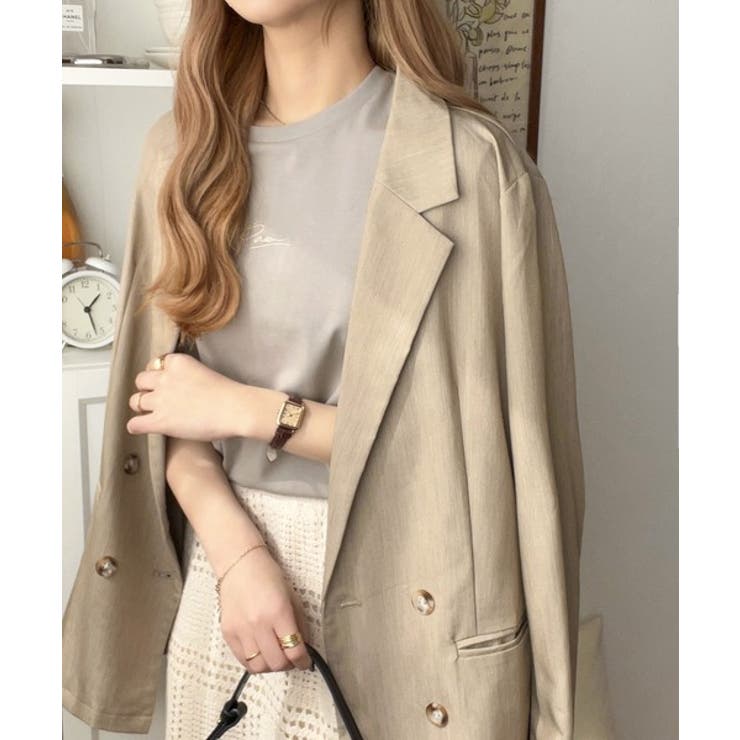 接触冷感♪大人カジュアルを格上げ！胸元ワンポイント刺繍ノースリーブトップ | Classical Elf  | 詳細画像37 