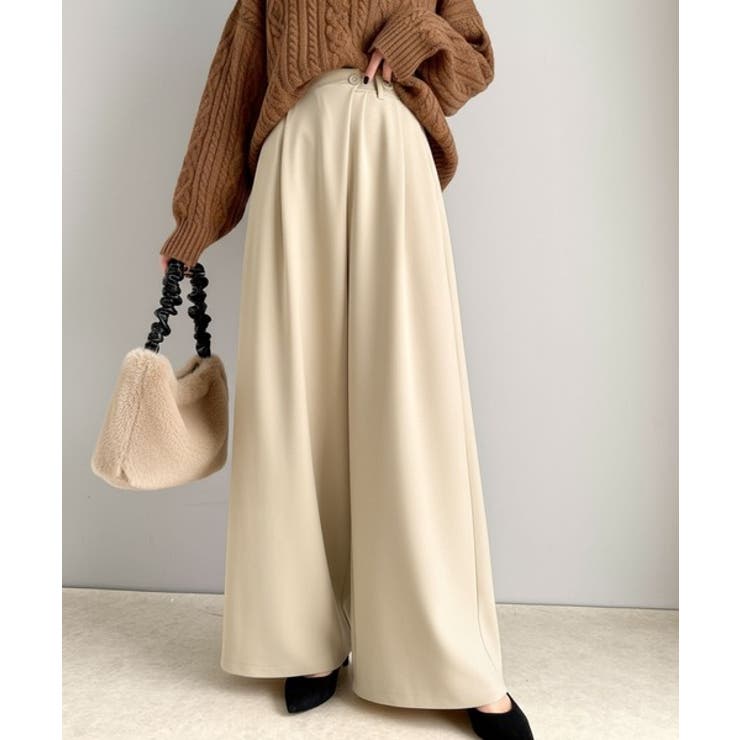 今季トレンドの抜け感がほどよい♪カットジョーゼットワイドラップパンツ | Classical Elf  | 詳細画像4 