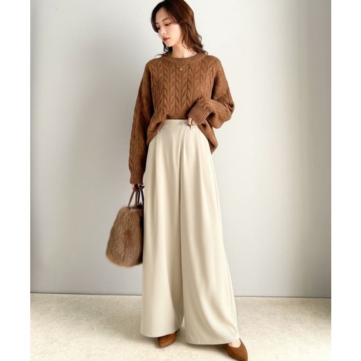 今季トレンドの抜け感がほどよい♪カットジョーゼットワイドラップパンツ | Classical Elf  | 詳細画像5 