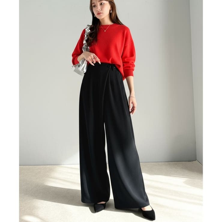 今季トレンドの抜け感がほどよい♪カットジョーゼットワイドラップパンツ | Classical Elf  | 詳細画像14 