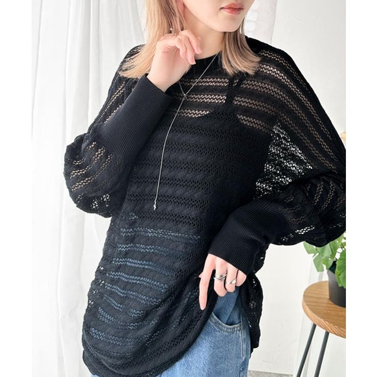 大人の洗練カジュアル。透かし編みケーブル柄ニットプルオーバー（長袖） | Classical Elf  | 詳細画像12 