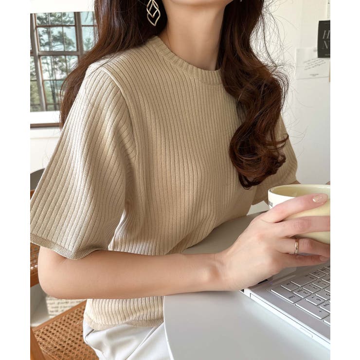 着映えトップス。シンプルサマーリブニット（半袖） | Classical Elf  | 詳細画像81 