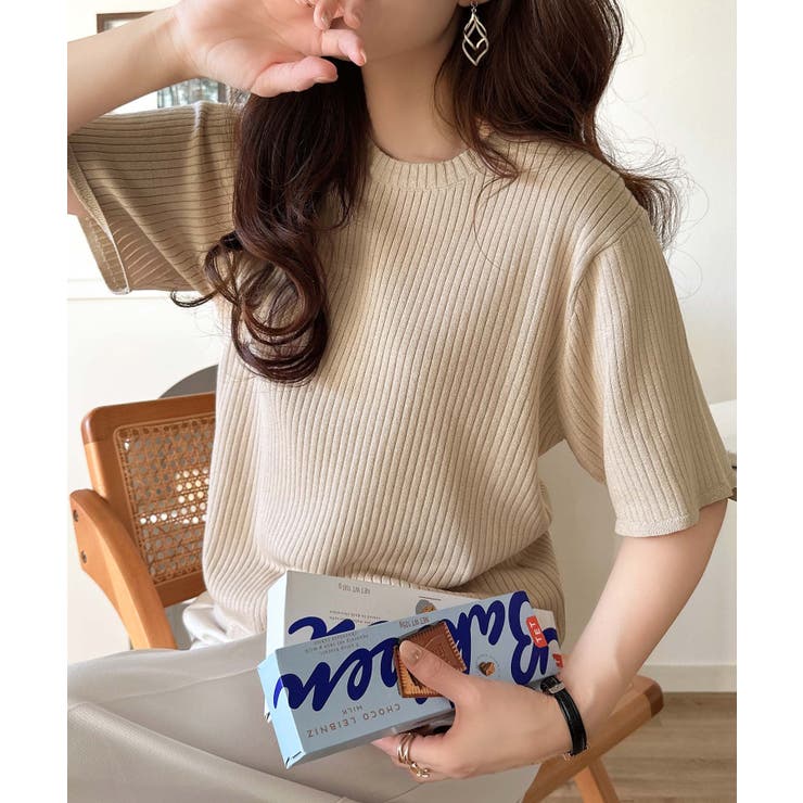 着映えトップス。シンプルサマーリブニット（半袖） | Classical Elf  | 詳細画像82 