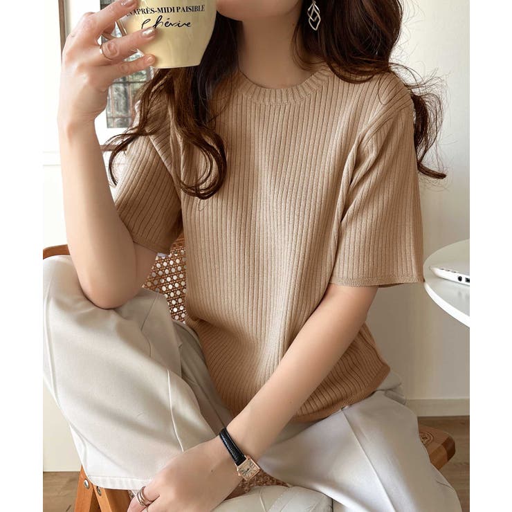 着映えトップス。シンプルサマーリブニット（半袖） | Classical Elf  | 詳細画像87 