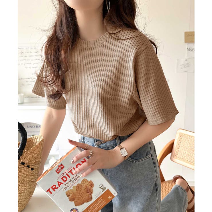 着映えトップス。シンプルサマーリブニット（半袖） | Classical Elf  | 詳細画像88 