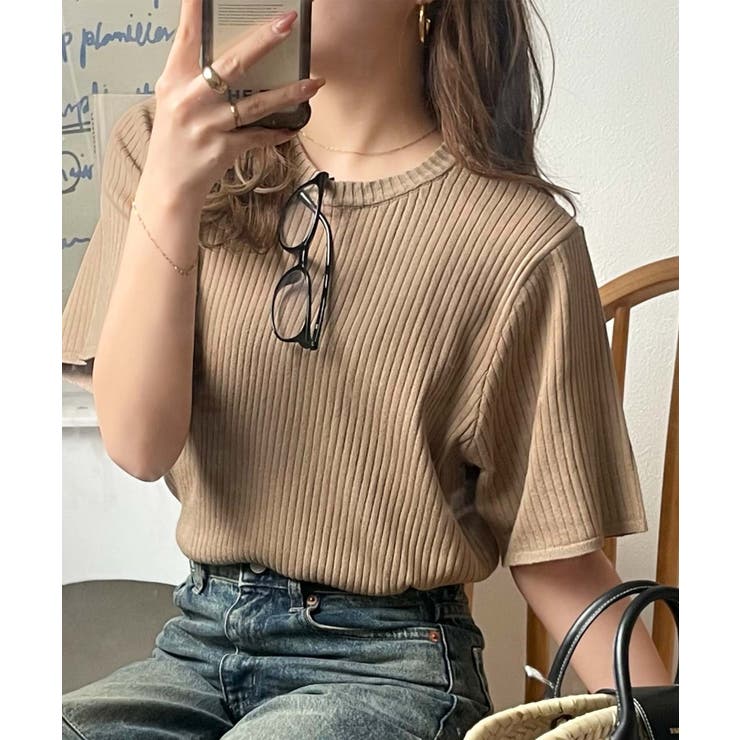 着映えトップス。シンプルサマーリブニット（半袖） | Classical Elf  | 詳細画像91 