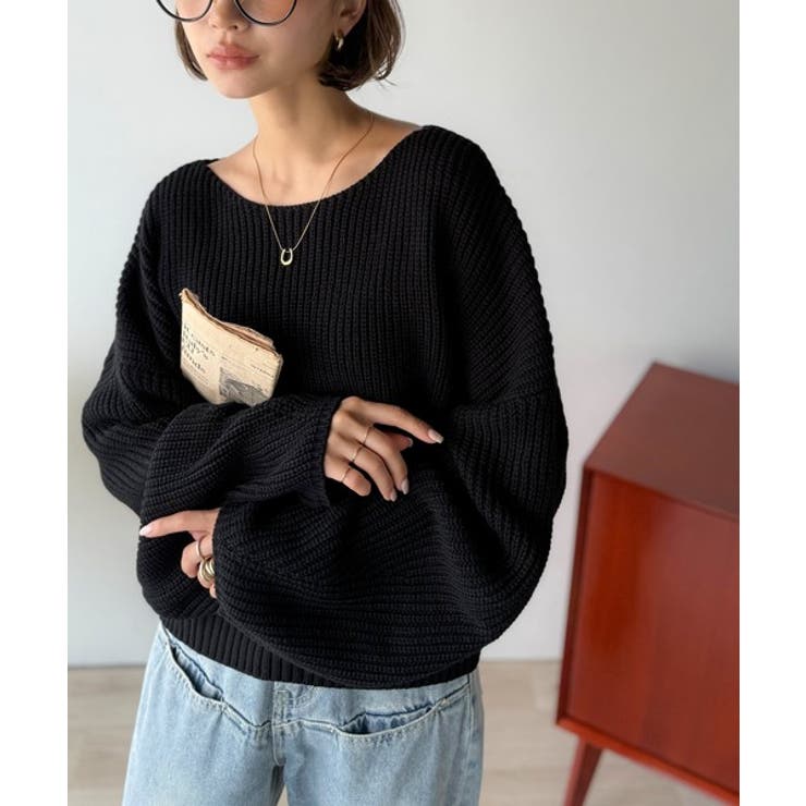 立体スリーブで叶える、こなれシルエット。コクーンスリーブシンプルプルオーバーニッ… | Classical Elf  | 詳細画像7 