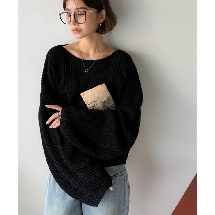 立体スリーブで叶える、こなれシルエット。コクーンスリーブシンプルプルオーバーニッ… | Classical Elf  | 詳細画像9 