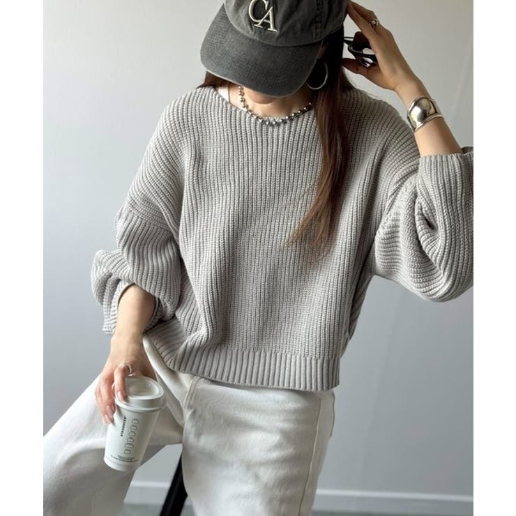 立体スリーブで叶える、こなれシルエット。コクーンスリーブシンプルプルオーバーニッ… | Classical Elf  | 詳細画像15 