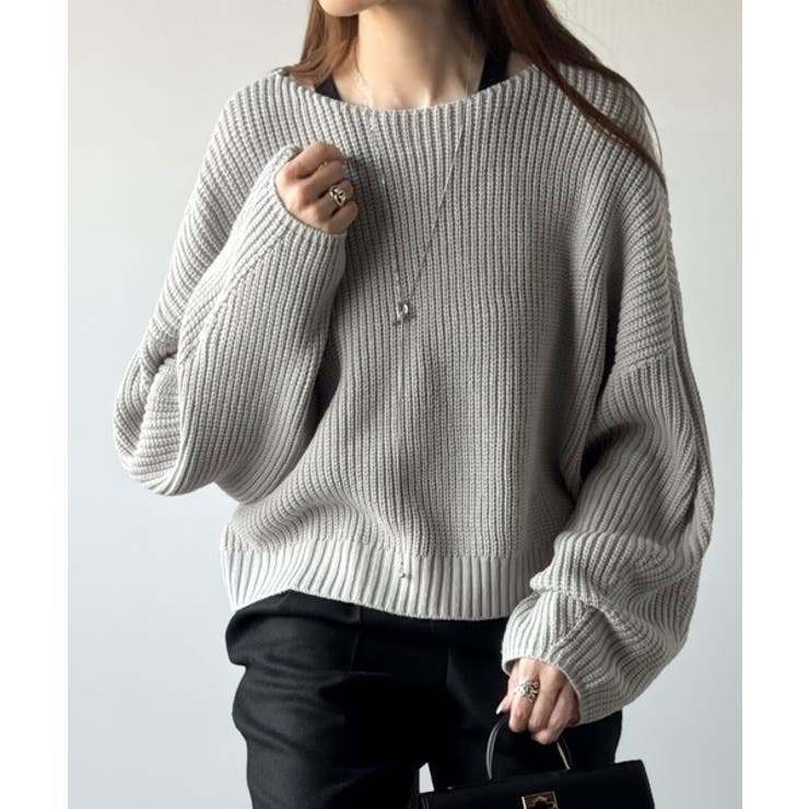 立体スリーブで叶える、こなれシルエット。コクーンスリーブシンプルプルオーバーニッ… | Classical Elf  | 詳細画像21 
