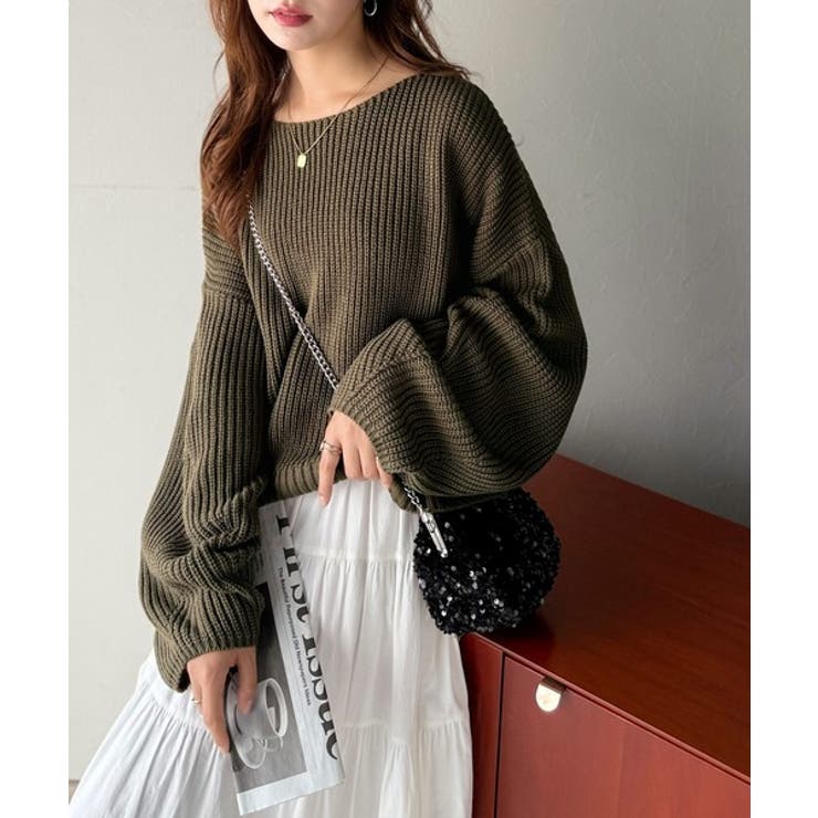 立体スリーブで叶える、こなれシルエット。コクーンスリーブシンプルプルオーバーニッ… | Classical Elf  | 詳細画像26 