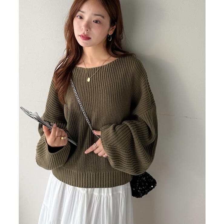 立体スリーブで叶える、こなれシルエット。コクーンスリーブシンプルプルオーバーニッ… | Classical Elf  | 詳細画像27 