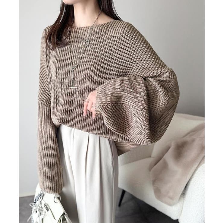 立体スリーブで叶える、こなれシルエット。コクーンスリーブシンプルプルオーバーニッ… | Classical Elf  | 詳細画像29 