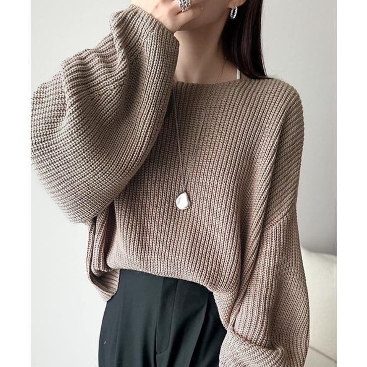 立体スリーブで叶える、こなれシルエット。コクーンスリーブシンプルプルオーバーニッ… | Classical Elf  | 詳細画像30 