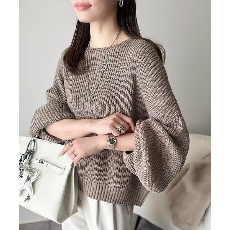 立体スリーブで叶える、こなれシルエット。コクーンスリーブシンプルプルオーバーニッ… | Classical Elf  | 詳細画像32 