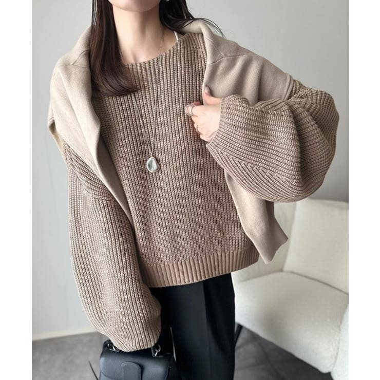 立体スリーブで叶える、こなれシルエット。コクーンスリーブシンプルプルオーバーニッ… | Classical Elf  | 詳細画像33 