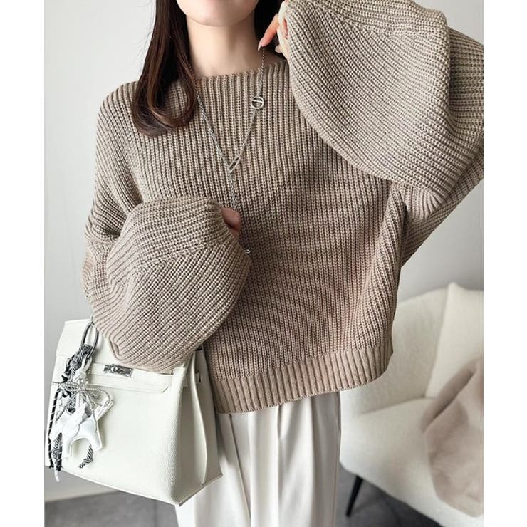 立体スリーブで叶える、こなれシルエット。コクーンスリーブシンプルプルオーバーニッ… | Classical Elf  | 詳細画像35 