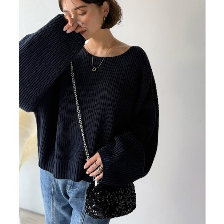 立体スリーブで叶える、こなれシルエット。コクーンスリーブシンプルプルオーバーニッ… | Classical Elf  | 詳細画像37 