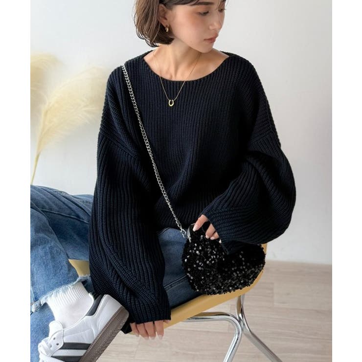 立体スリーブで叶える、こなれシルエット。コクーンスリーブシンプルプルオーバーニッ… | Classical Elf  | 詳細画像40 