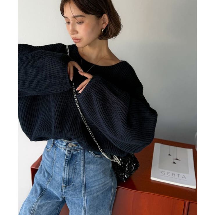 立体スリーブで叶える、こなれシルエット。コクーンスリーブシンプルプルオーバーニッ… | Classical Elf  | 詳細画像41 