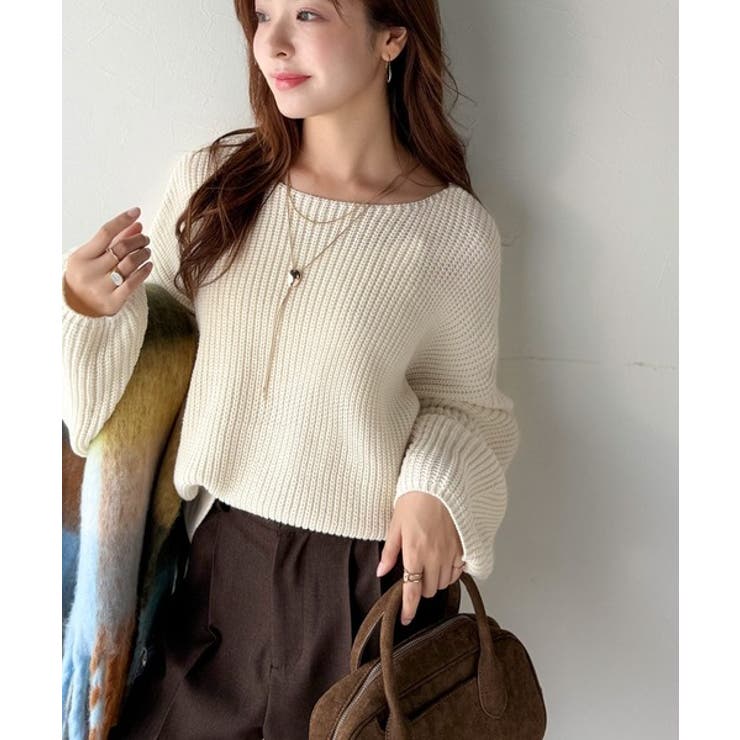 立体スリーブで叶える、こなれシルエット。コクーンスリーブシンプルプルオーバーニッ… | Classical Elf  | 詳細画像2 