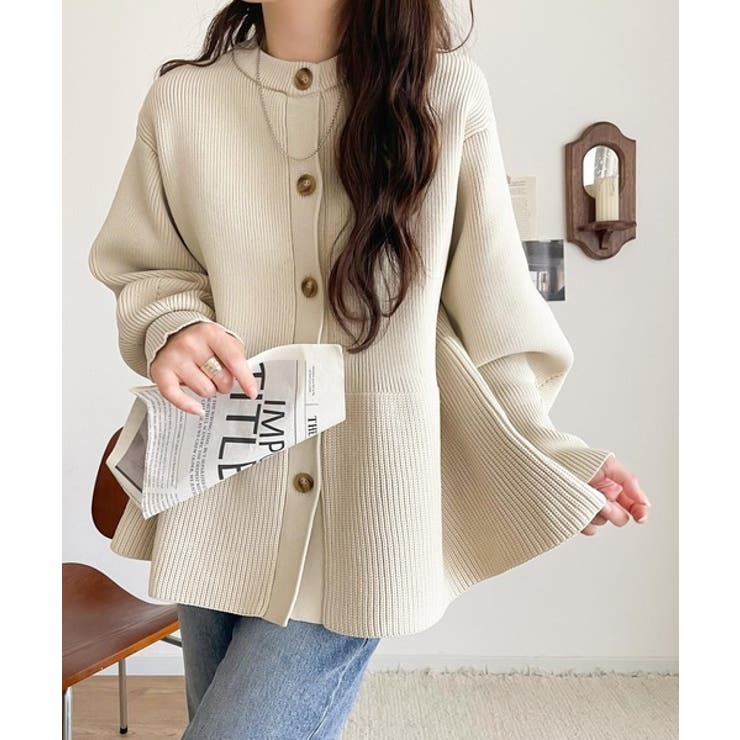 着るだけでメリハリ美人♪シーンで選べる2way仕様。2wayペプラムニットカーデ… | Classical Elf  | 詳細画像2 