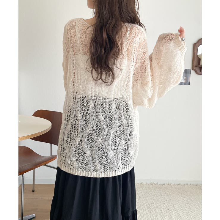 ゆるっと抜け感漂う！透かし編みケーブルオーバーサイズニット（長袖） | Classical Elf  | 詳細画像10 