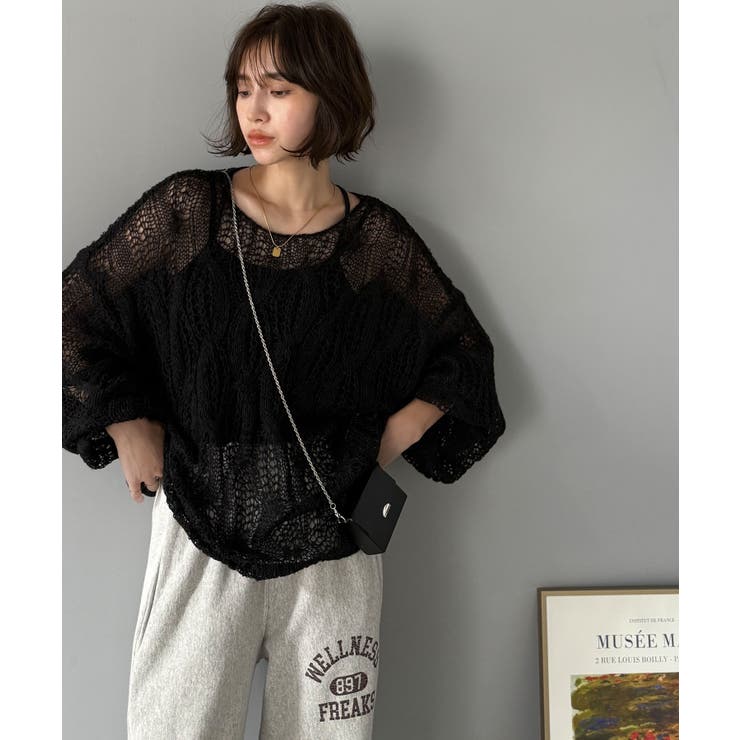 ゆるっと抜け感漂う！透かし編みケーブルオーバーサイズニット（長袖） | Classical Elf  | 詳細画像17 