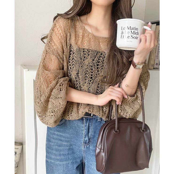 ゆるっと抜け感漂う！透かし編みケーブルオーバーサイズニット（長袖） | Classical Elf  | 詳細画像21 