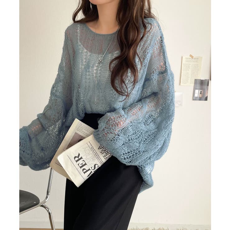 ゆるっと抜け感漂う！透かし編みケーブルオーバーサイズニット（長袖） | Classical Elf  | 詳細画像25 