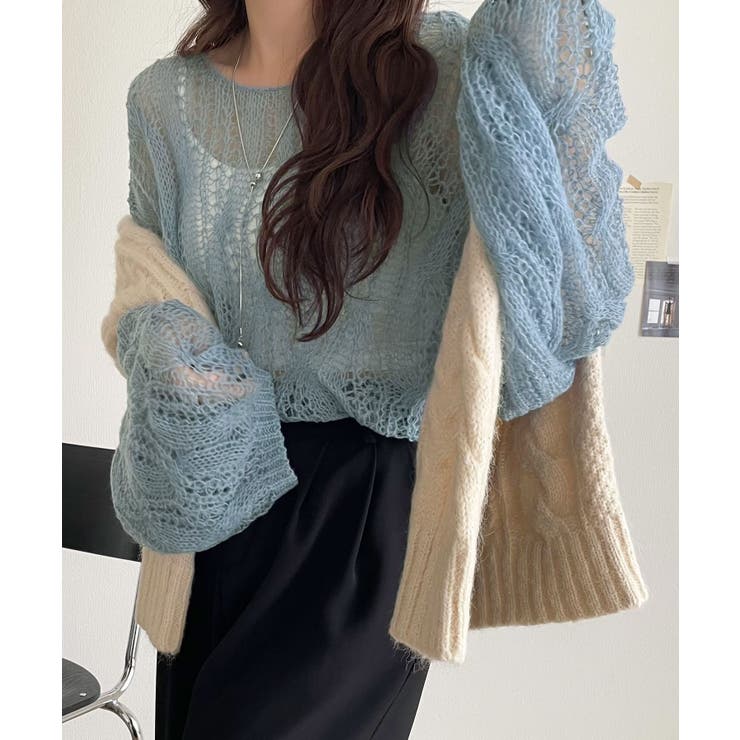 ゆるっと抜け感漂う！透かし編みケーブルオーバーサイズニット（長袖） | Classical Elf  | 詳細画像30 