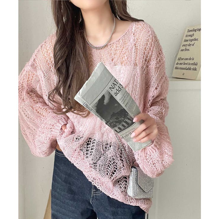 ゆるっと抜け感漂う！透かし編みケーブルオーバーサイズニット（長袖） | Classical Elf  | 詳細画像33 