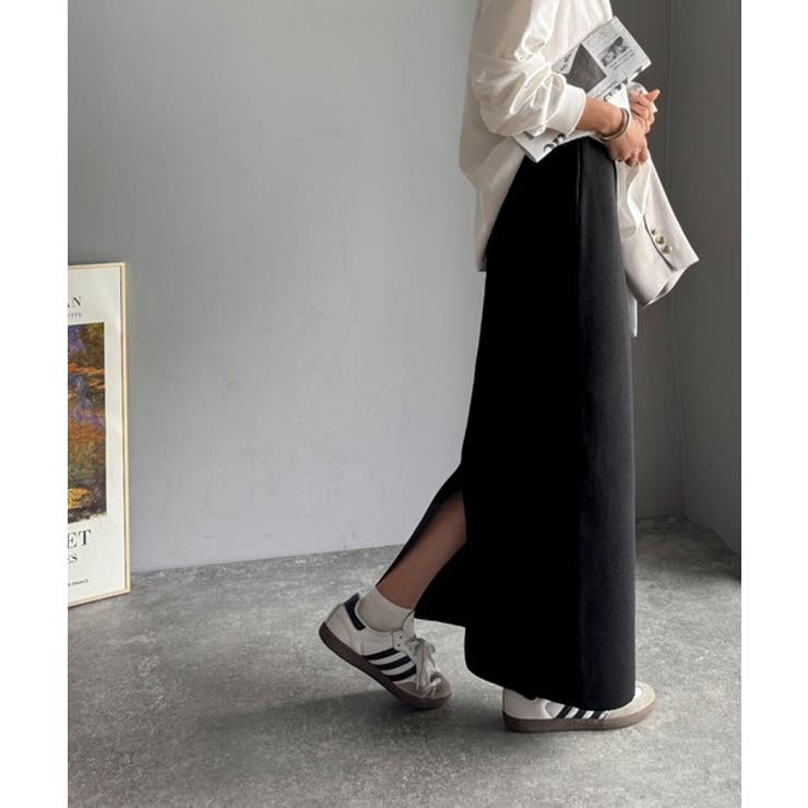 スリット位置自由自在。マルチWAYニットナロースカート（ロング丈） | Classical Elf  | 詳細画像7 