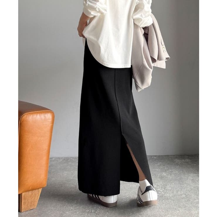 スリット位置自由自在。マルチWAYニットナロースカート（ロング丈） | Classical Elf  | 詳細画像8 