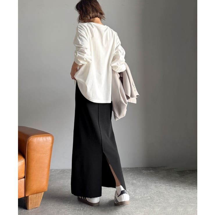 スリット位置自由自在。マルチWAYニットナロースカート（ロング丈） | Classical Elf  | 詳細画像9 