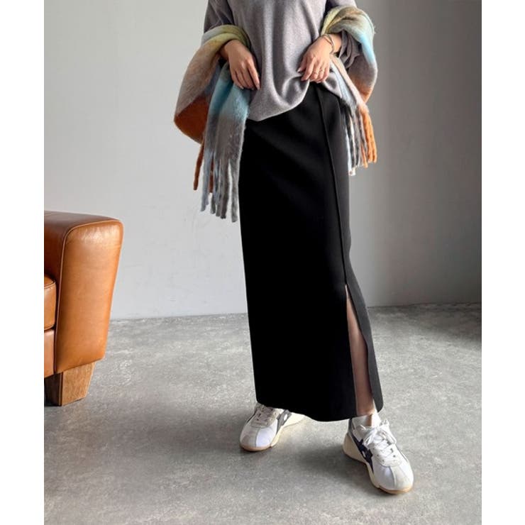 スリット位置自由自在。マルチWAYニットナロースカート（ロング丈） | Classical Elf  | 詳細画像10 