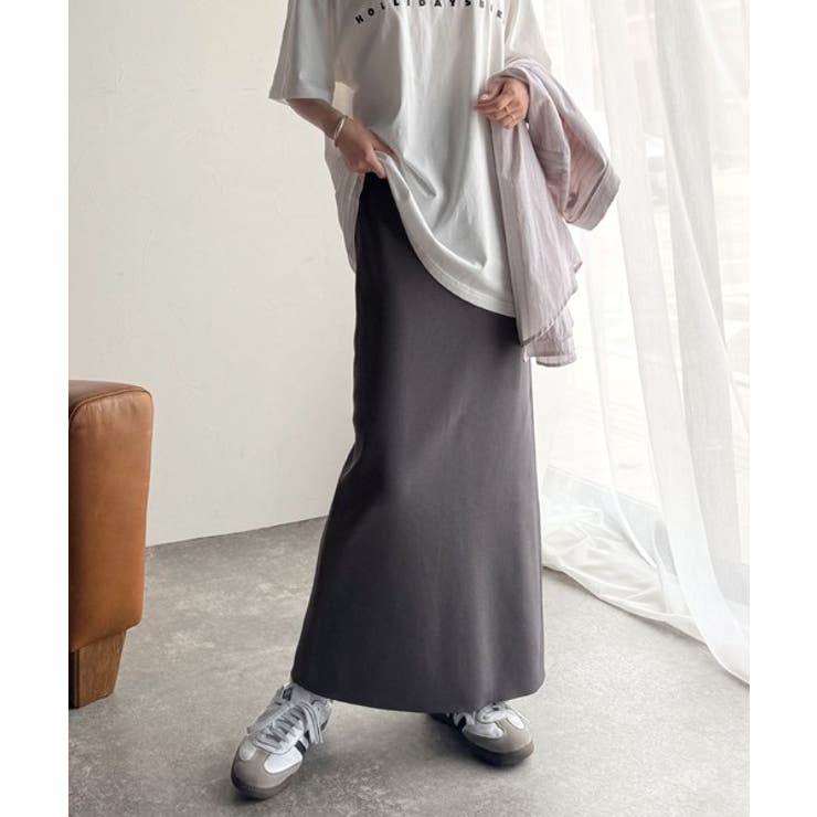 スリット位置自由自在。マルチWAYニットナロースカート（ロング丈） | Classical Elf  | 詳細画像17 