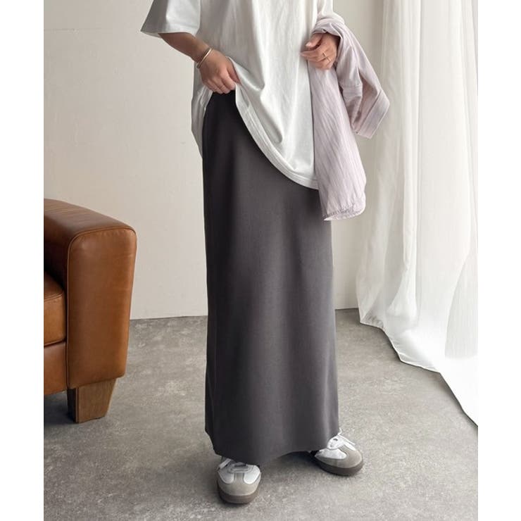 スリット位置自由自在。マルチWAYニットナロースカート（ロング丈） | Classical Elf  | 詳細画像18 