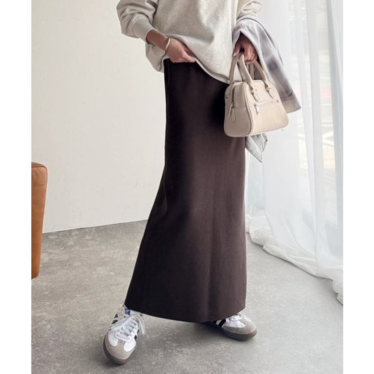 スリット位置自由自在。マルチWAYニットナロースカート（ロング丈） | Classical Elf  | 詳細画像20 
