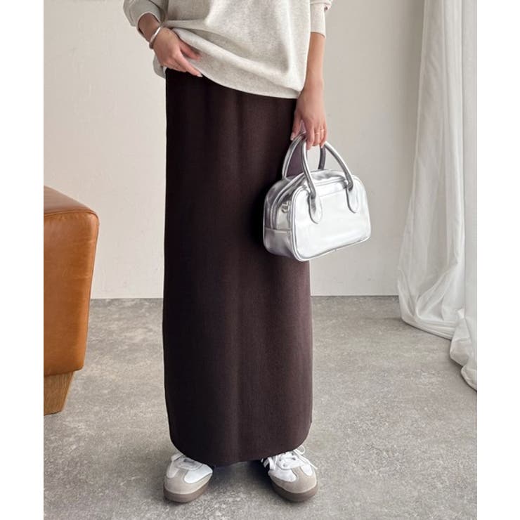 スリット位置自由自在。マルチWAYニットナロースカート（ロング丈） | Classical Elf  | 詳細画像24 