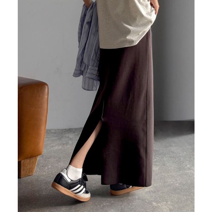 スリット位置自由自在。マルチWAYニットナロースカート（ロング丈） | Classical Elf  | 詳細画像28 
