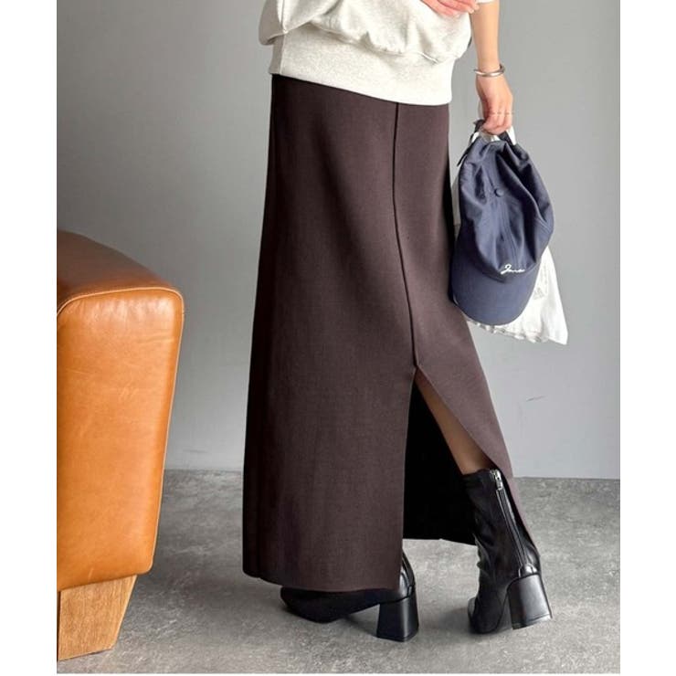 スリット位置自由自在。マルチWAYニットナロースカート（ロング丈） | Classical Elf  | 詳細画像30 
