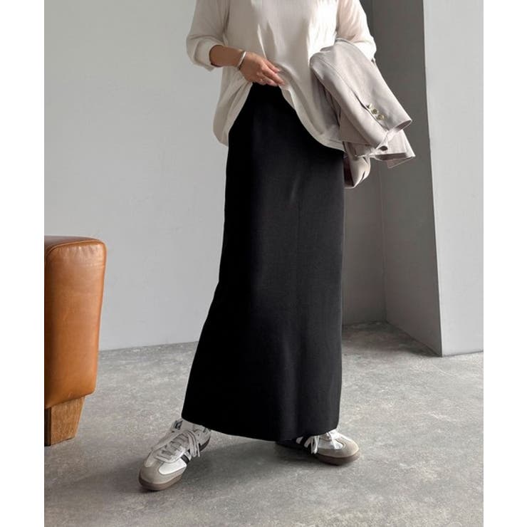 スリット位置自由自在。マルチWAYニットナロースカート（ロング丈） | Classical Elf  | 詳細画像1 