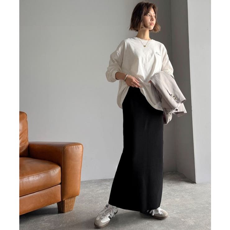 スリット位置自由自在。マルチWAYニットナロースカート（ロング丈） | Classical Elf  | 詳細画像2 