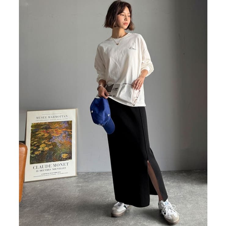 スリット位置自由自在。マルチWAYニットナロースカート（ロング丈） | Classical Elf  | 詳細画像6 