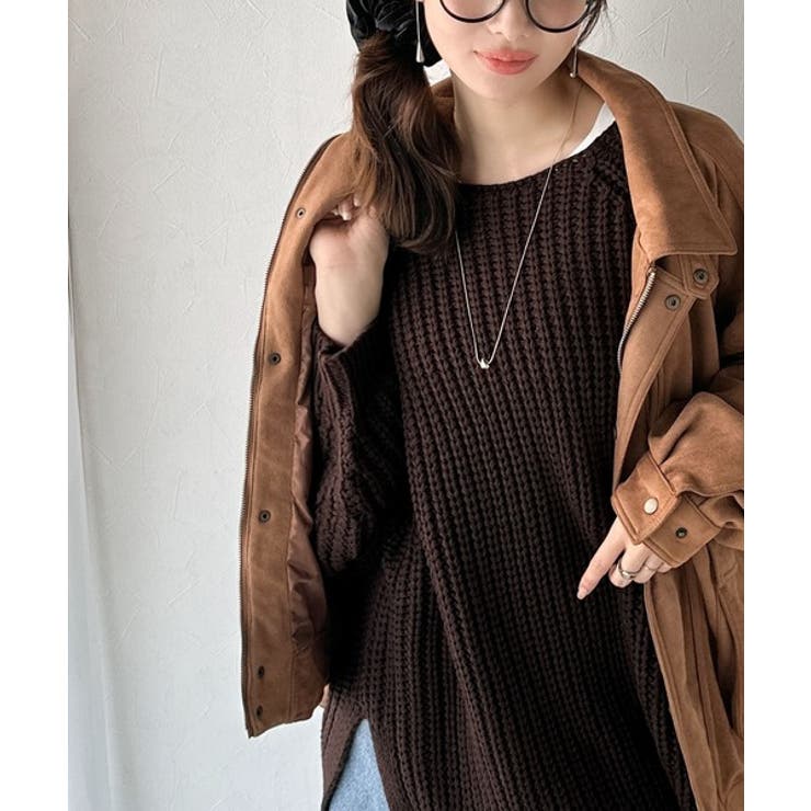 後ろ姿まで抜け感UP♪ケーブル編みバックデザイン×ルース片畦ビッグラグランニット… | Classical Elf  | 詳細画像20 