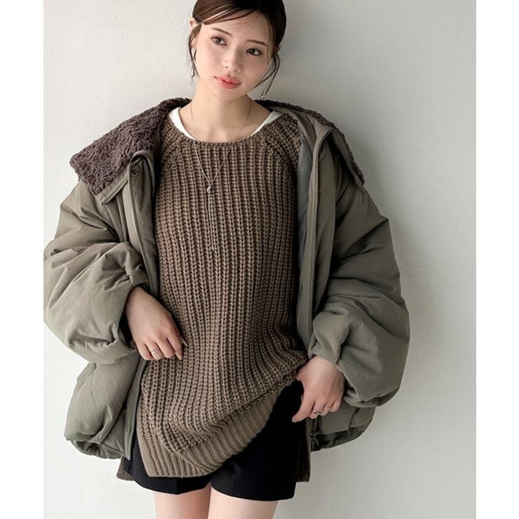 後ろ姿まで抜け感UP♪ケーブル編みバックデザイン×ルース片畦ビッグラグランニット… | Classical Elf  | 詳細画像26 