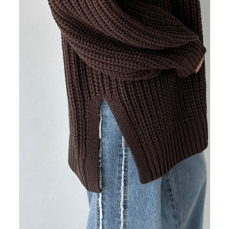 後ろ姿まで抜け感UP♪ケーブル編みバックデザイン×ルース片畦ビッグラグランニット… | Classical Elf  | 詳細画像43 