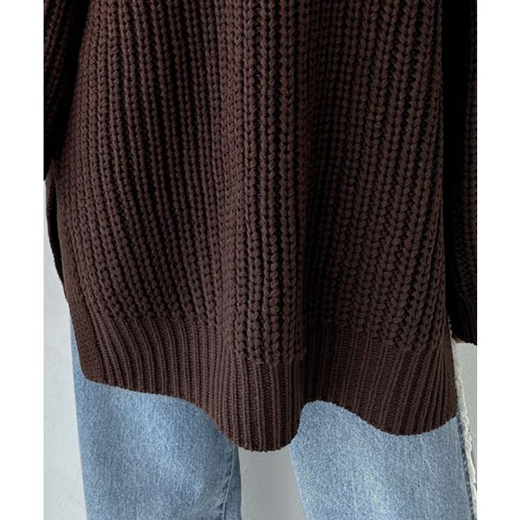 後ろ姿まで抜け感UP♪ケーブル編みバックデザイン×ルース片畦ビッグラグランニット… | Classical Elf  | 詳細画像44 