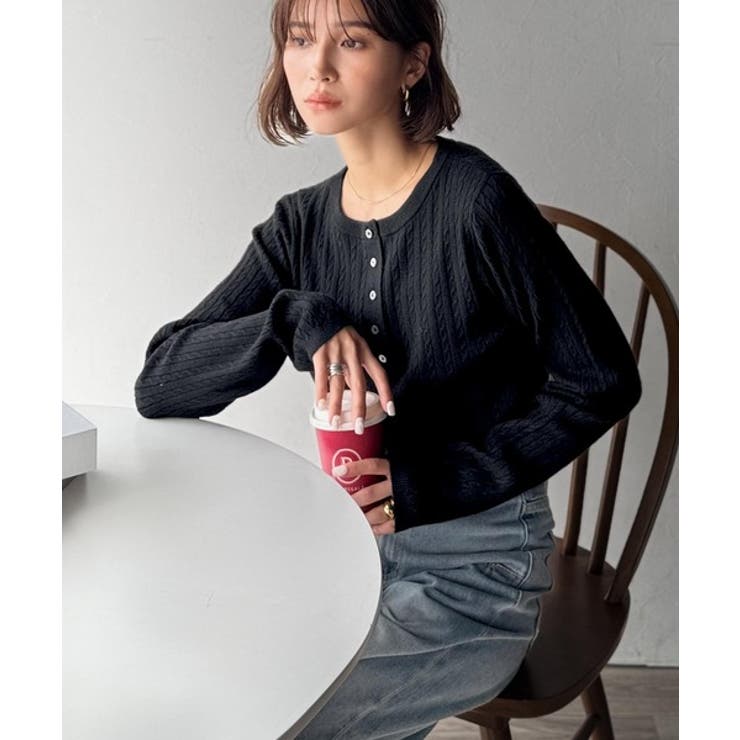 もっちり柔らかな風合い。ミニケーブル編みヘンリーネックニット（長袖） | Classical Elf  | 詳細画像17 